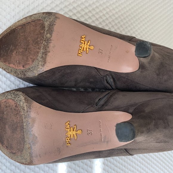 Prada Suede Ankle Booties - 37 - Picture 9 of 9